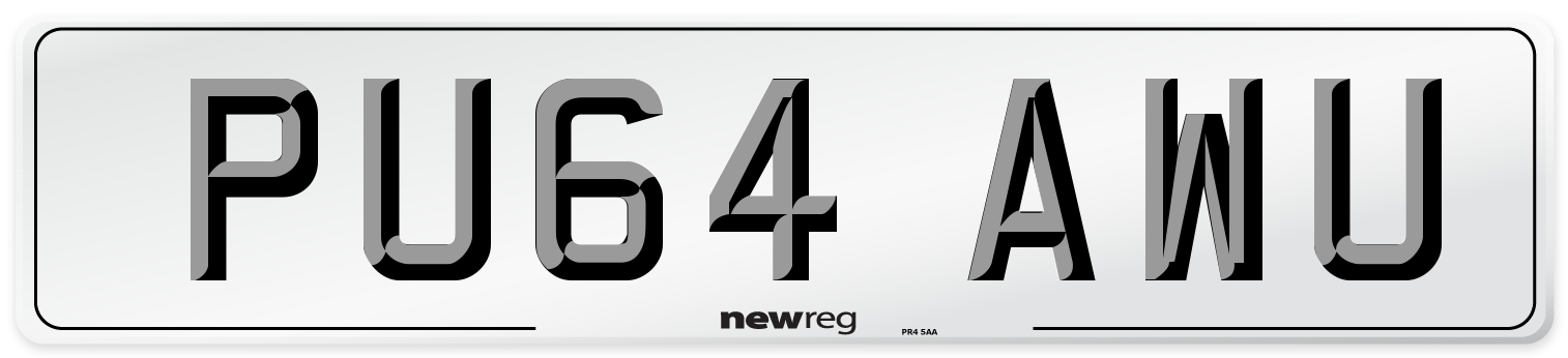 PU64 AWU Number Plate from New Reg